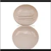 Aessories Bath Home & Gardencreative Cute Bathroom Soap Box 1Pc Circular Square Apricot Grey Household Travel Asy To Carry Dishes Drop Delive