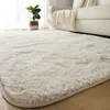 Tapis moelleux de couleur blanche assortie pour chambre/salon tapis de sol doux anti-dérapant en peluche de grande taille 220301