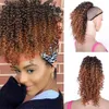 Krótki puff Afro Kinky Curly Closstring Ponytail African American Wrap Syntetyczny kucyk Ogon Klip w przedłużaniu włosów