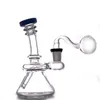 Mini verre Bongs narguilés 5.5 pouces plate-forme pétrolière épais Pyrex coloré 14mm femelle Heady recycleur conduites d'eau avec des tuyaux de brûleur à mazout en verre mâle