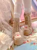 Stivali rotondi di punta caviglia da donna in pizzo scarpe tallone grosso biolita lolita dolce principessa ragazze x-mas-mas 464 812