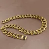 Corrente Iced Out Masculina Ouro Rosa Prata Miami Colar Corrente Elo Cubano Colar Hip Hop Jóias