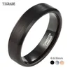 Tigrade 10mm Szerokie pierścień Czarny Szczotkowane Węglik Węglik Węglik Wielki Kciuk Pierścienie Dla Mężczyzn Matte Fajna Jakość Rozmiar 7-Rozmiar 15 211217