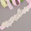 Bröllop sashes s331 moderskapsbälte med rhinestones organza blomma pärlbälten för klänningar tunn formell brudklänning