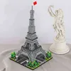 World Architecture Eiffel Tower Brie Great Louvre Museu Museu DIY Mini Blocos de diamante Tijolos Building Toy No Box X0503