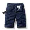 Mäns 100% militära last shorts vår sommar män casual manliga lösa breeches bermuda multi-pocket kort byxor