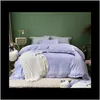 Suprimentos Têxteis Home GardenLuxo Egito Algodão Algodão Tranquilamente Elegante Bedding Pure Bedding Bordado Duvet ER Sets Pillowcases Rainha Siz