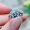 Anelli a grappolo Il regalo per l'anniversario Anello tanzanite 925 gioielli in argento sterling naturale e reale