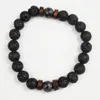 Bracelet chaîne à maillons St pour hommes et femmes, lave noire, perles d'équilibre de guérison, Reiki, prière de bouddha, pierre naturelle, Yoga, Kent22