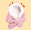 Gorro de felpa con astas 2 en 1 para niños, gorro de bufanda cálido para niño y niña, gorro con orejeras gruesas para bebé, abrigo para niños de 2 a 6 años, rosa, gris, Beige, caqui