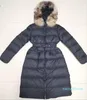 Women Nylon Short Down Jacket Zipper Closure Belt Pockets Thick Warm Coat Italy Designer Woman Fur Hood Winter Outwear x1