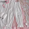 Neploe Japoński styl Cute Cartoon Wzór Spodnie Cukierki Kolor Casual Spodnie Luźne Sznurek Sznurek Długość Spodnie 210423