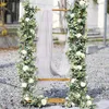Artificial Rose Vine Hanging Flowers for Wall Christmas Decoration Rattan Plants Leaves Garland Romantic Wedding Home Decoration 211108