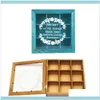 Bags Packaging & Display Jewelry2Pcs 9 Section Wooden Chic Tea Box Compartments Container Bag Chest Storage Spice Store Boxes Cosmetics Jewe