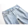 Calças Denim Spring Streetwear Pencil Calças Vintage Impressão Rasgado Jeans Skinny para Homens X0621