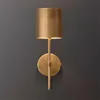 Post Modern Luxury Copper RH Wall Lamps Bedroom Living Room American Retro Study Corridor Deco Sconces Lights E14 Fixtures