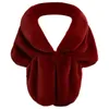 Scarves Womens Faux Fur Collar Shawl Scarf Wrap Evening Party Cape Stole For Bride And Bridesmaid Winter Coat