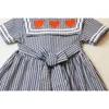 Navy Wind Baby Girls Short Sleeve Grid Dresses Summer Kids Girl Princess Clothing Casual Fashion 210521