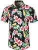 ハワイアンビーチシャツ花フルーツプリントシャツトップスカジュアル半袖夏休みバケーションファッションプラスサイズ