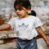 Toddler Girl Summer T Shirt Vintage Style Children Brand Clothes LC Floral Pattern T-shirt Vest Kids Tops 210619