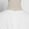 TWOTWINSTYLE Lace White Dress For Women V Neck Flare Sleeve High Waist Bowknot Elegant Dresses Female Fashion Clothing 210517