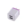 2.1a + 1a Metal Ring US EU-AC Home Wall Charger Power Adapter för iPhone 6 7 8 Samsung Android Telefon MP3