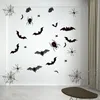 Adesivos adesivos morcegos parede decoração morcego Decoração de Halloween para casa À Prova D 'Água Preto Spooky Glass