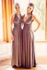 Convertiable Bridesmaid Dresses A Line Floor Length Sexy Halter Backless Custom Made Satin Plus Size Maid of Honor Gown Vestidos Formal Evening Wear