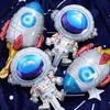 Space Balloons Theme Party Decoration Astronaut Aluminum Rocket Foil Mylar Balloon for Kids Birthday Baby Shower 33inch