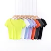 Vintage Holz Ohren V-ausschnitt Kurzarm T-Shirt Retro Frau Slim Fit T-shirt Tight T-Shirt Sommer Tops 7 Farben 210429