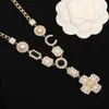 2022 أعلى جودة قلادة قلادة مع الصليب تصميم الأبيض الماس شاميليا للنساء مجوهرات الزفاف هدية لها مربع ختم PS7166