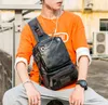 Men's PU Leather Black Laptop Backpack Waterproof Usb Charging Lightness Back Bags Women Travel School Outdoor Bagpacks