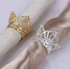 50 Pcs Crown Napkin Ring with Diamond Exquisite Napkins Holder Serviette Buckle for Hotel Wedding Party Table Decoration DAJ106