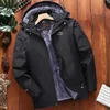 Men's Fleece Jacket Plus 7XL 8XL Winter Parka Large Size 5xl Coat Men Hooded Snow Outerwear Thick Warm Waterproof Jacket Male 211014