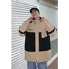 Vestes pour hommes veste 2022 automne arrivées coton marque épissage Style coréen tendance ample décontracté haut à capuche coupe-vent