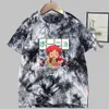 Ramen Cute Anime Krótki Rękaw O-Neck Tie Down Casual Loose Unix Koszulka Y0809