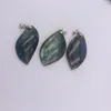 1pc naturale labradorite pietra di luna pietra grezza foglia gioielli ciondolo al chiaro di luna blu