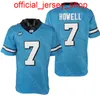 NCAA College North Carolina Football Jersey Sam Howell Baby Blue Size S-3XL All Stitched Embroidery