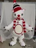 Halloween cute white bear Mascot Costume High Quality Customize Cartoon Anime theme character Adult Size Christmas Carnival fancy dress