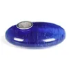 Blue Melting Stone Oval Crystal Pipe Palm Toy Parts Direct Sale from Donghai Factory