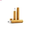 5ml Portable Mini Refillable Perfume Bottle 5ccFrost Roller Glass Bottles Essential Oil Roll-On with bambo lidgoods