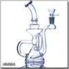 Recycler Vidro Bongo Rigún Óleo de Cachorro Percácido de Água Bongo Dab Rigs Fino Cintura Espessa Tubulação de Água Bubbler 7.9 polegadas 14mm articulação