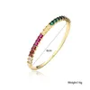 Bangle Gold Filled Baguette Cubic Zirconia Bracelet For Women Men Luxury Jewelry Rainbow Cz Gorgeous Trendy Girls Gift228u
