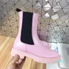 Tasarımcı 2021 Kadınlar Şeker Renk Platformu Yarım Çizmeler Moda Sonbahar Kış Üst Katman Dana Kalın Alt Martin Boot Kadın Ayak Bileği 3021