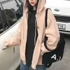 Jocoo Jolee Women Korean Pop Solid Zipper Up Hoodies pojkvän Stil Löst kappa Autumn Jackets Plus Size Outwear Fashion 210619