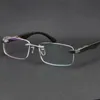 Sprzedaż akcesoriów Okularów Oryginalny Czarny Buffalo Horn Okulary Artysta Srebrny 18K Złoto Metalowe Bezbarwne Okulary Prezentowe Męskie i żeńskie Ramki Rozmiar: 56-18-135mm