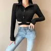 Donna Kawaii magliette a maniche lunghe maglietta a maniche lunghe stile coreano crop top donna abbigliamento accessori gotici abbigliamento designer 25338p 210712