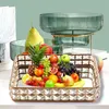 1Pc Vintage Glass Mirror Storage Tray Desktop Decorative Dessert Fruit Jewelry Display Plate Boxes & Bins