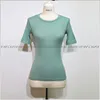 여름 녹색 여성 티셔츠 기본 캐주얼 티셔츠 Femme 티셔츠 코튼 티셔츠 얇은 슬림 탑 하프 슬리브 여성 T 셔츠 조커 210522