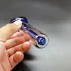 Tubo in vetro con manico grande per acqua, 3 colori, cucchiaio, gorgogliatore, ibrido, a prova di fuoriuscite, da 5,3 pollici, tubi One Hitter per bruciatore a olio di tabacco alle erbe secche VS Bong